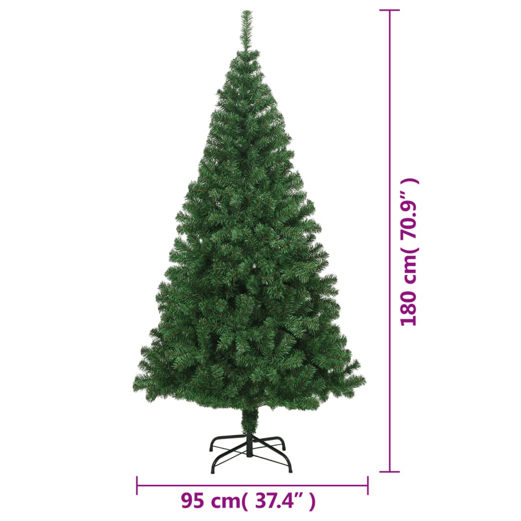 vidaXL Árbol de Navidad artificial con ramas gruesas PVC verde 180 cm