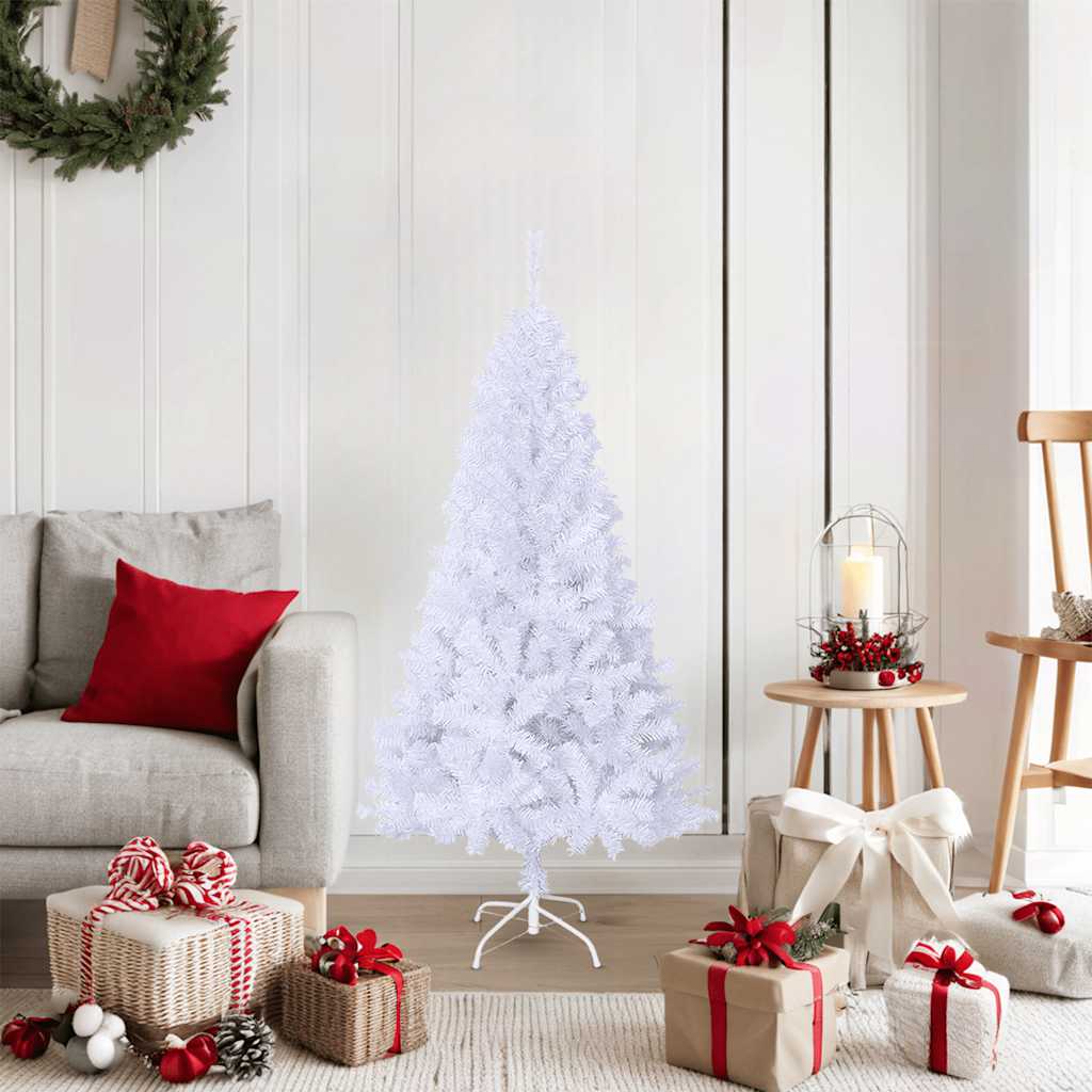 vidaXL Árbol de Navidad artificial con ramas gruesas PVC blanco 150 cm