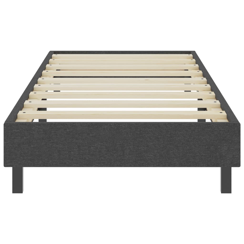 vidaXL Cama box spring tela gris oscuro 90x200 cm