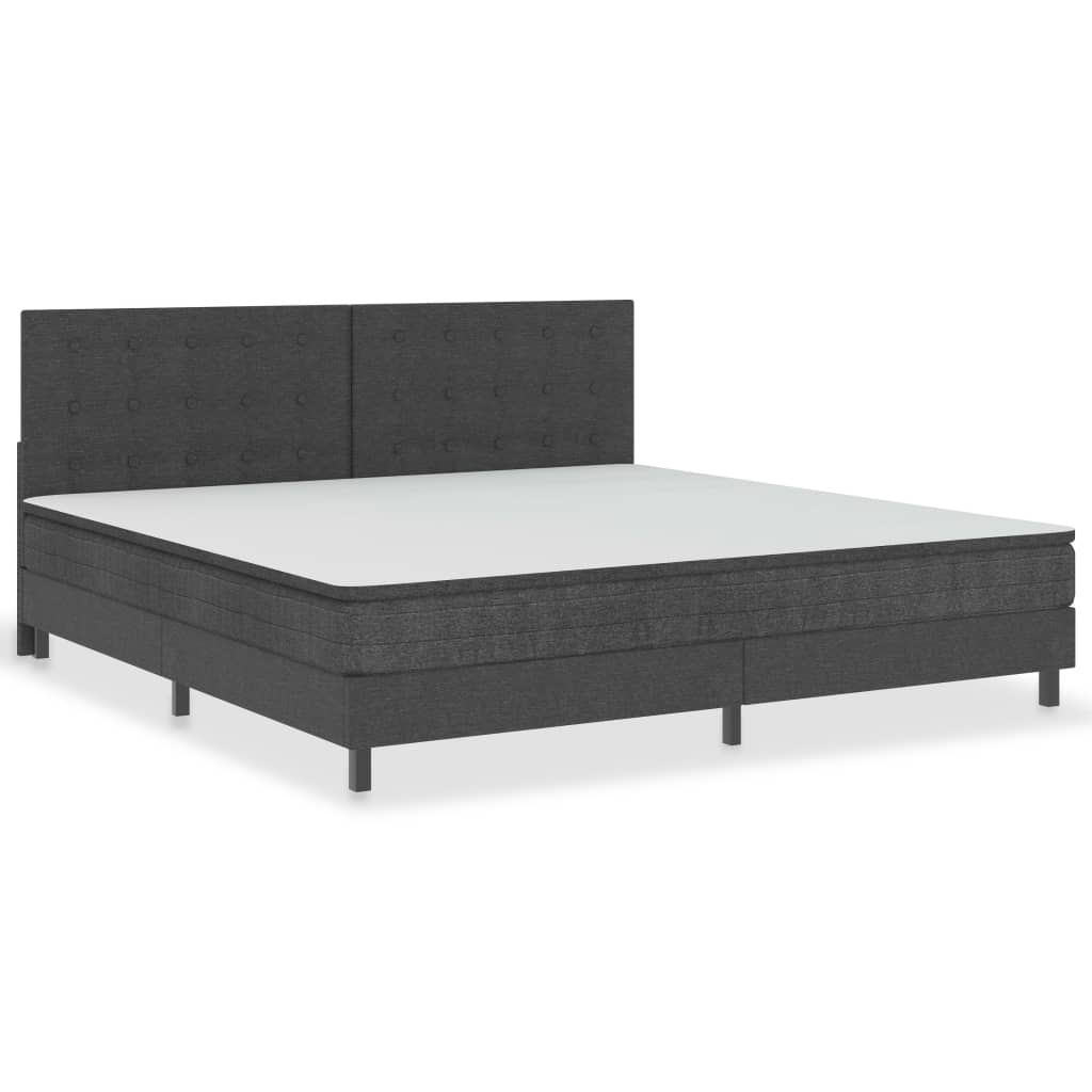 vidaXL Cama box spring tela gris oscuro 200x200 cm