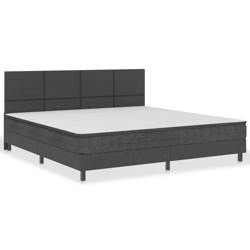 vidaXL Cama box spring tela gris oscuro 200x200 cm