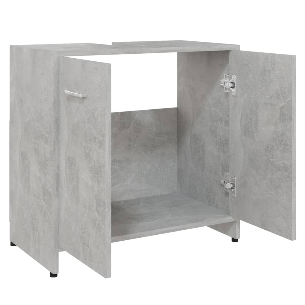 vidaXL Armario de baño madera contrachapada gris hormigón 60x33x61 cm