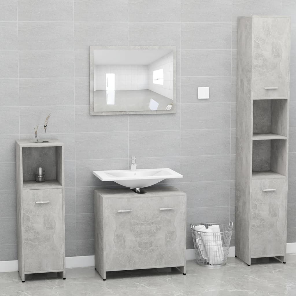 vidaXL Armario de baño madera contrachapada gris hormigón 60x33x61 cm