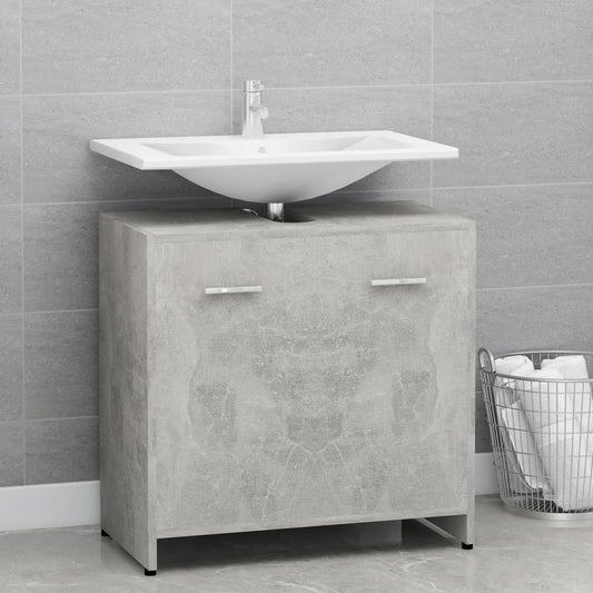 vidaXL Armario de baño madera contrachapada gris hormigón 60x33x61 cm