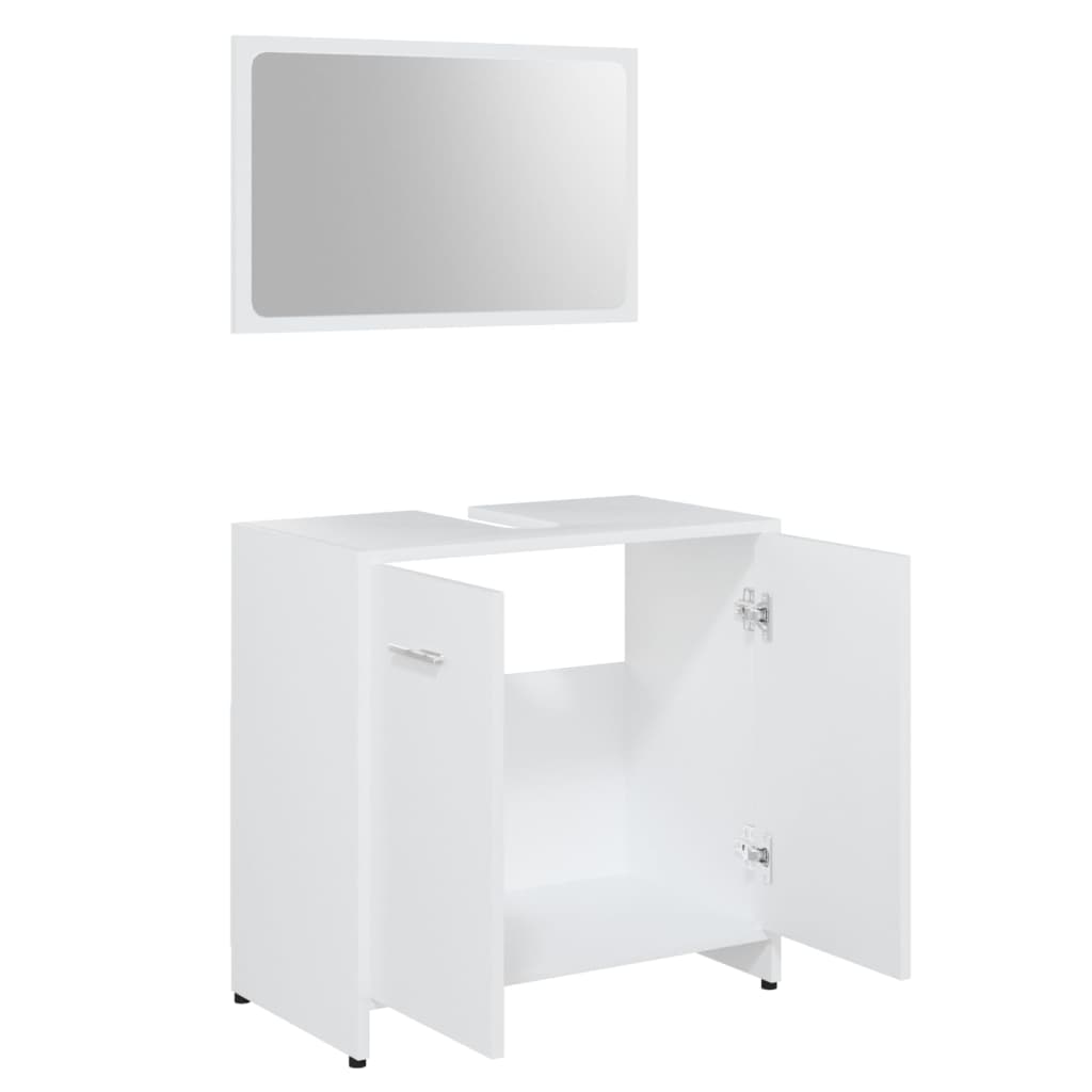 vidaXL Conjunto de muebles de baño madera contrachapada blanco