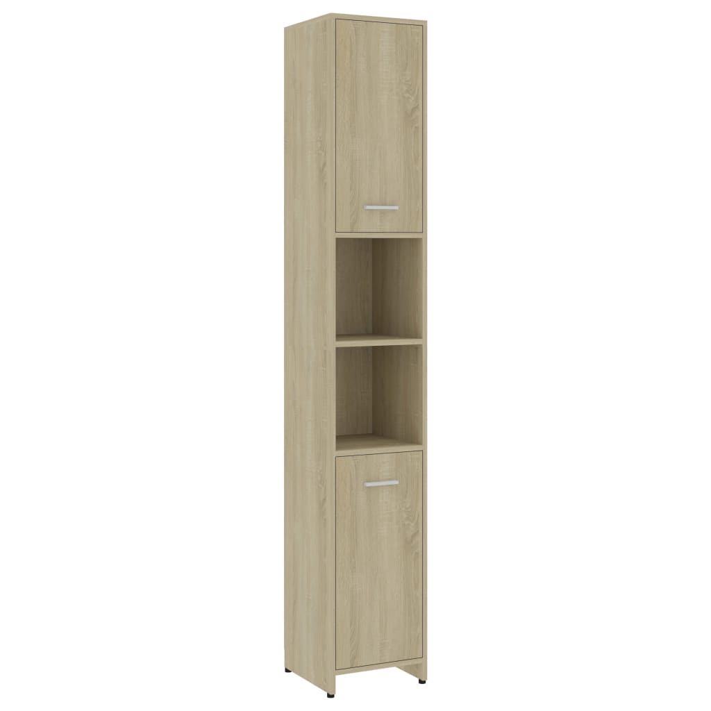 vidaXL Armario de baño madera contrachapada color roble 30x30x183,5 cm