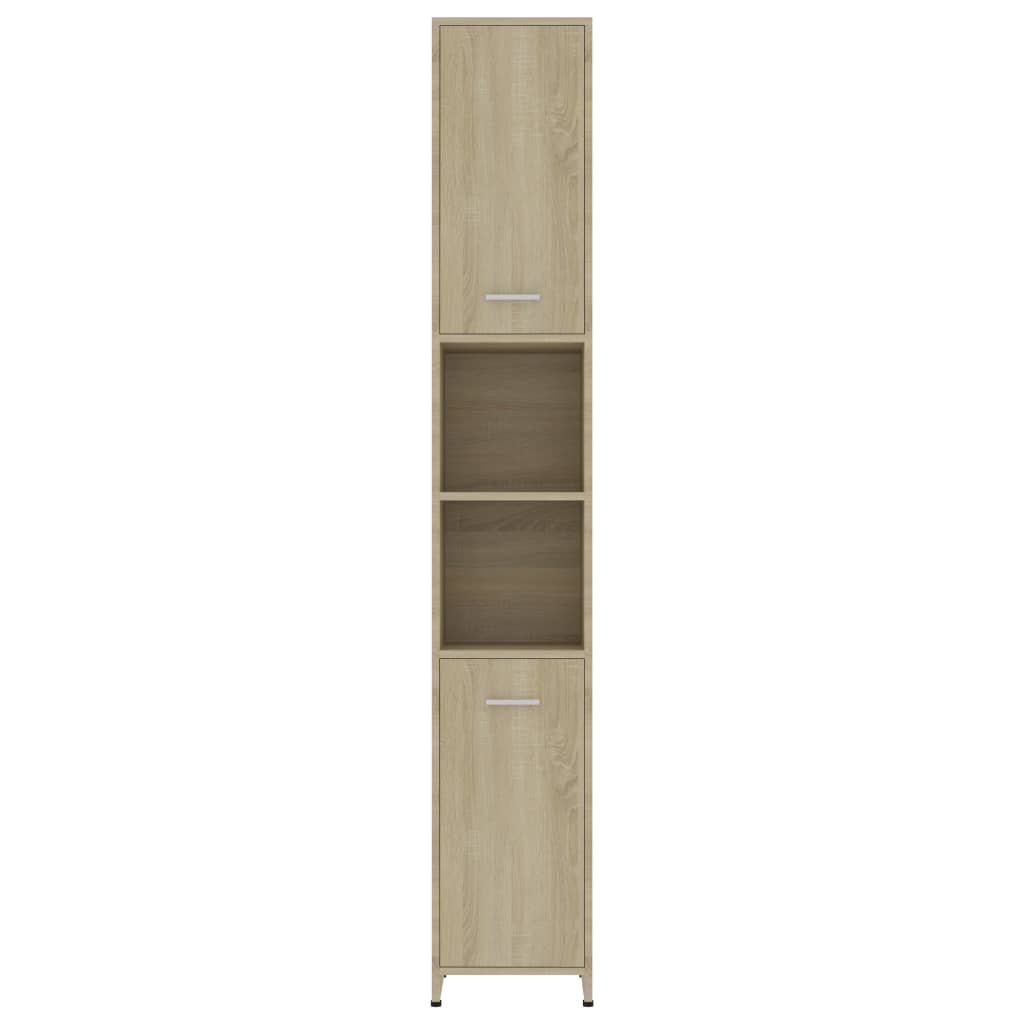 vidaXL Armario de baño madera contrachapada color roble 30x30x183,5 cm