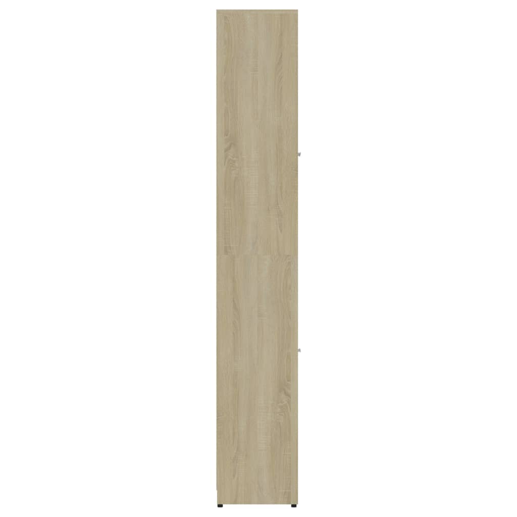 vidaXL Armario de baño madera contrachapada color roble 30x30x183,5 cm