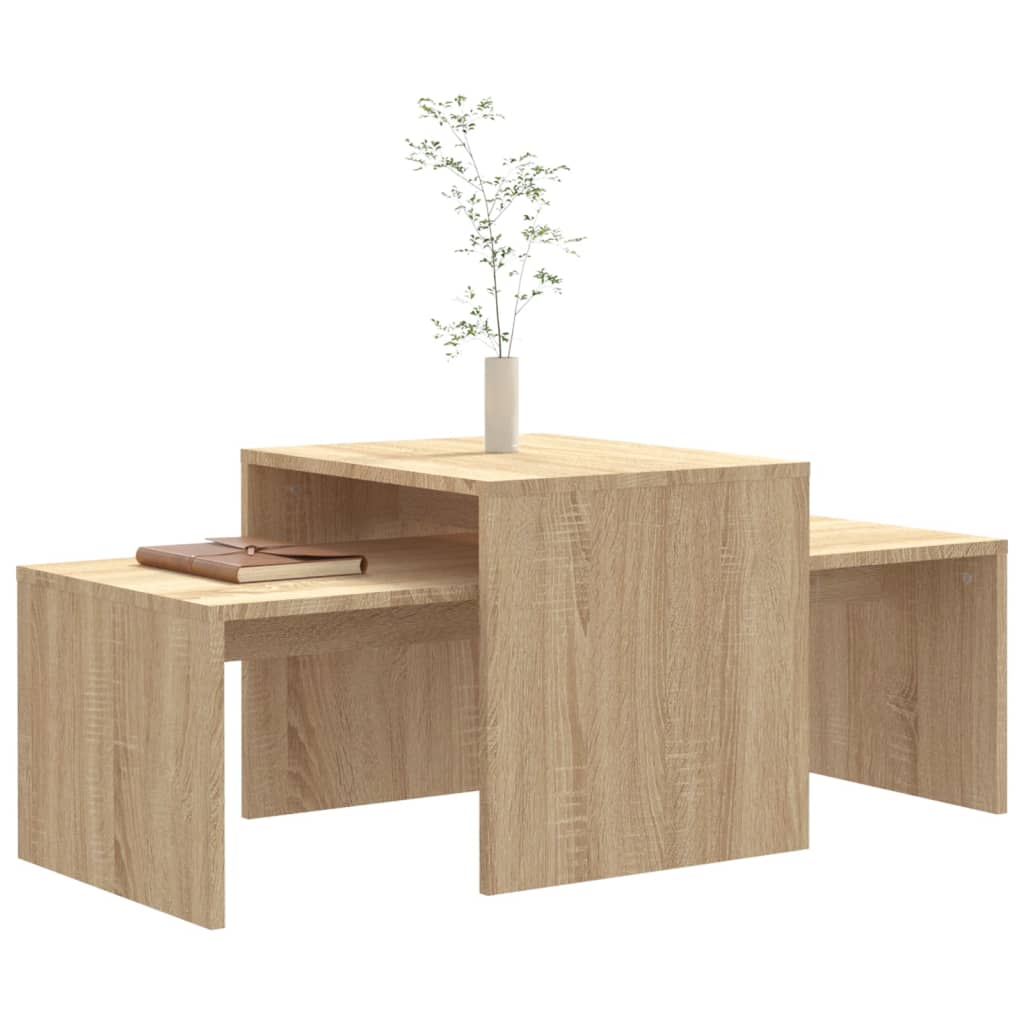 vidaXL Mesa de centro madera contrachapada color roble 100x48x40 cm