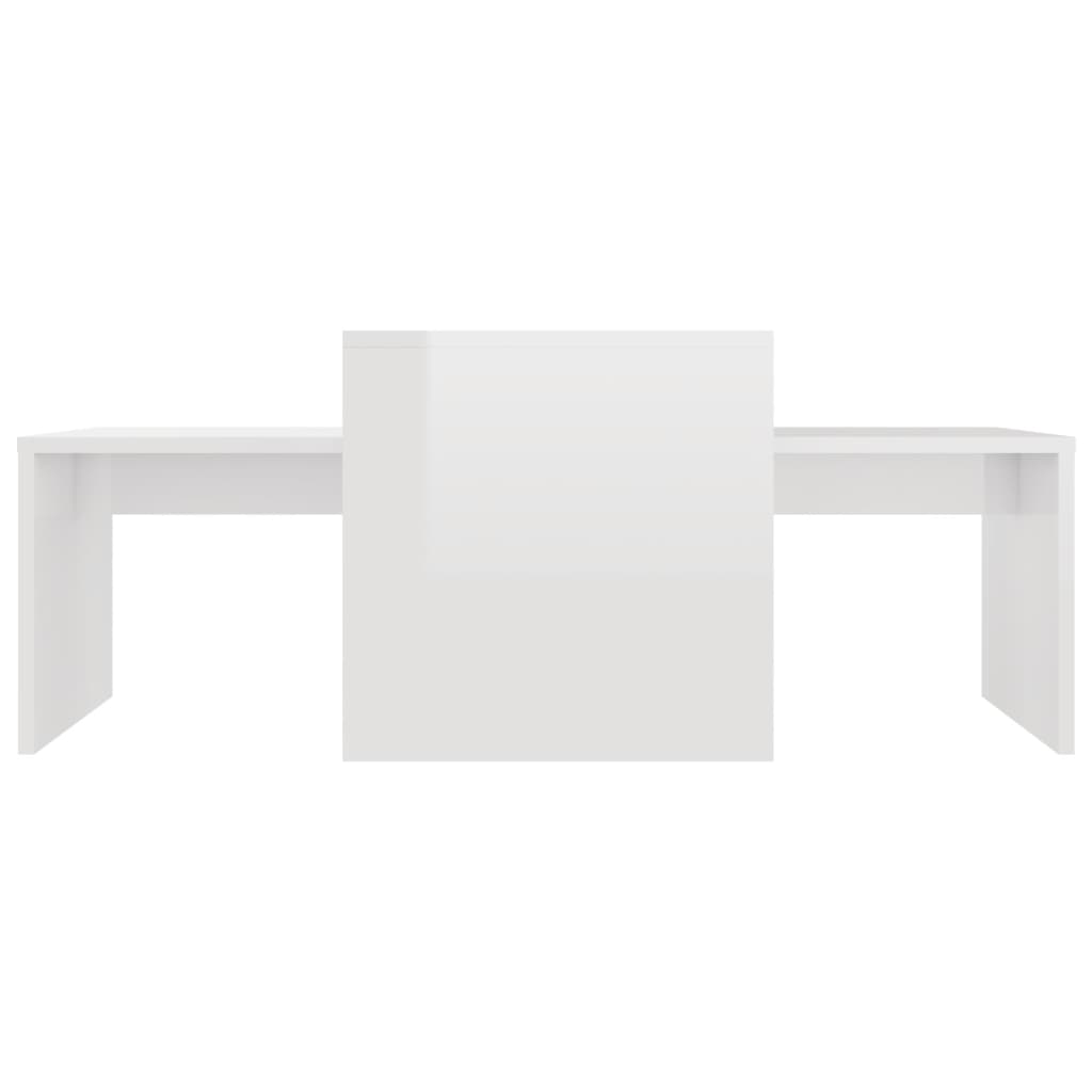 vidaXL Mesa de centro madera contrachapada blanco brillo 100x48x40 cm