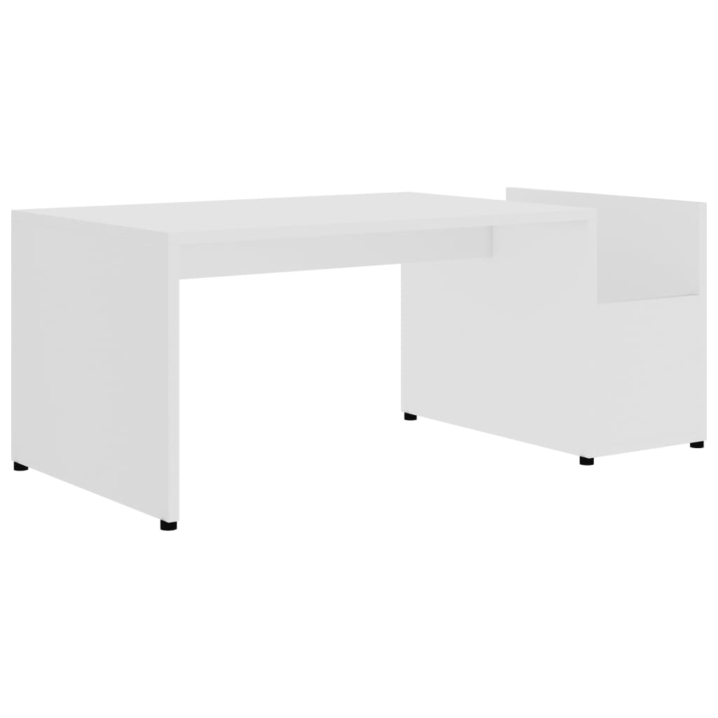 vidaXL Mesa de centro madera contrachapada blanco 90x45x35 cm