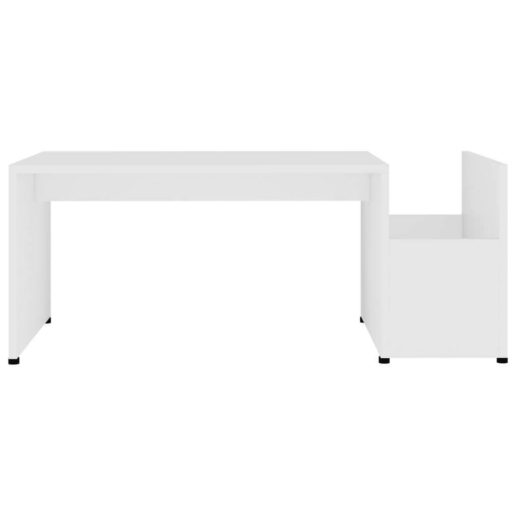 vidaXL Mesa de centro madera contrachapada blanco 90x45x35 cm