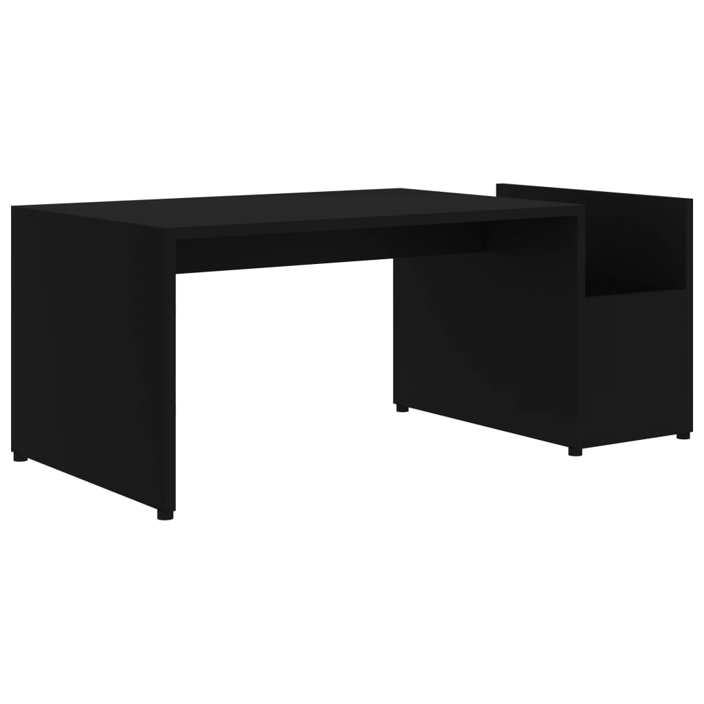 vidaXL Mesa de centro madera contrachapada negro 90x45x35 cm