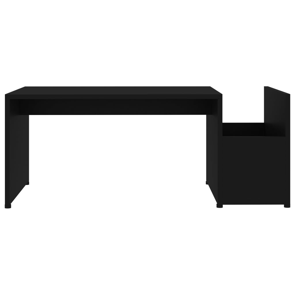 vidaXL Mesa de centro madera contrachapada negro 90x45x35 cm