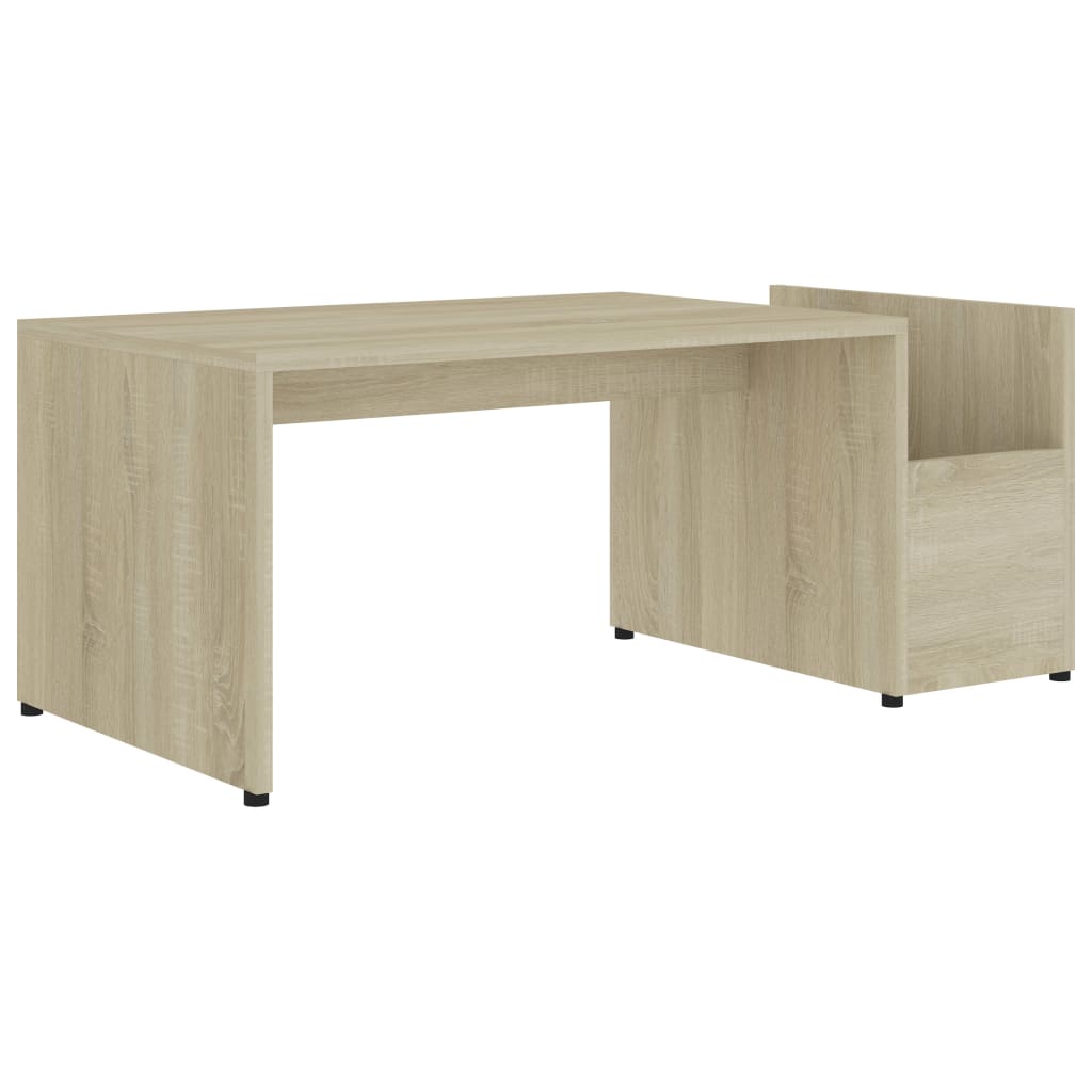 vidaXL Mesa de centro madera contrachapada color roble 90x45x35 cm