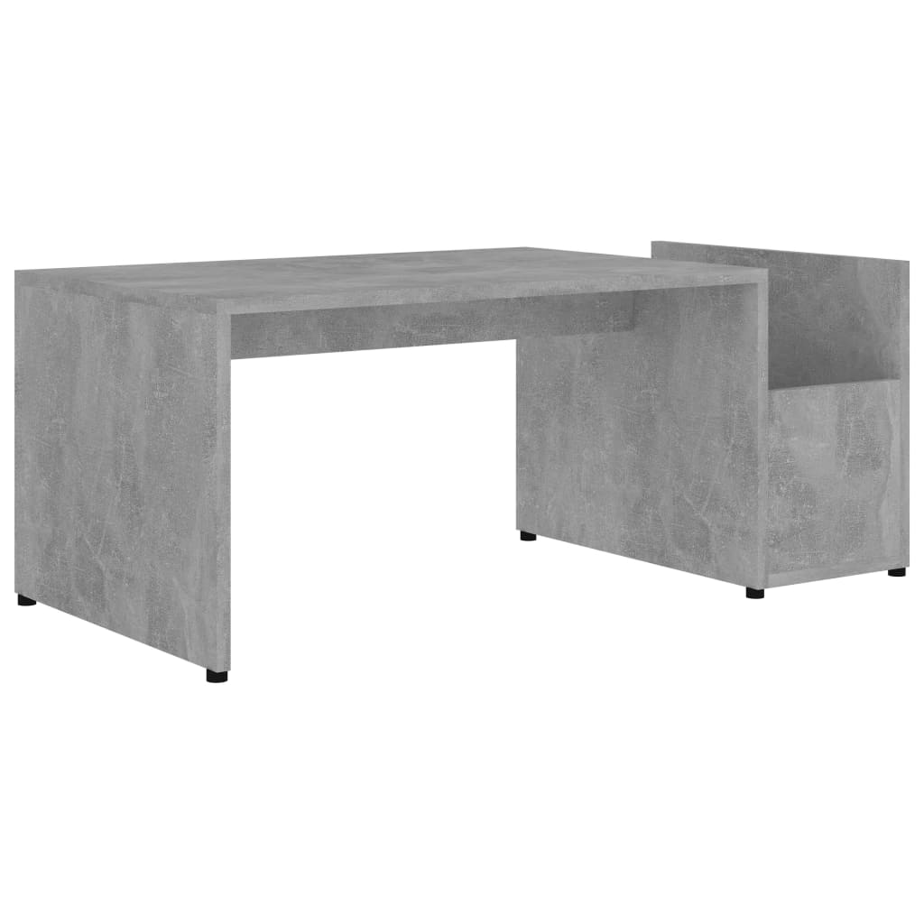 vidaXL Mesa de centro madera contrachapada gris hormigón 90x45x35 cm