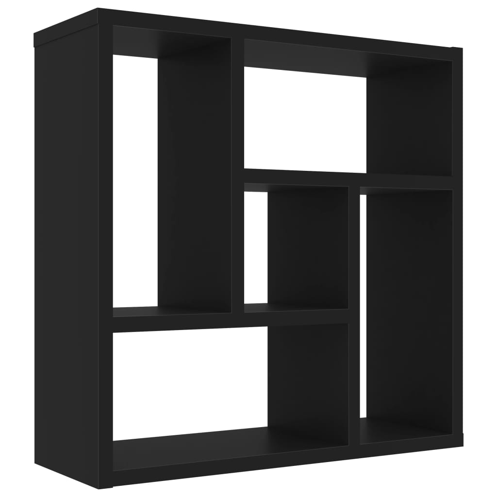 vidaXL Estantería de pared madera contrachapada negro 45,1x16x45,1 cm