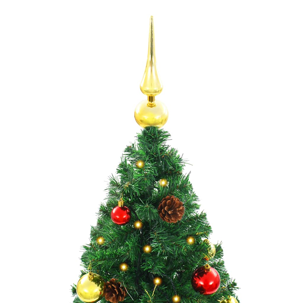 vidaXL Árbol de Navidad artificial con luces y bolas verde 150 cm