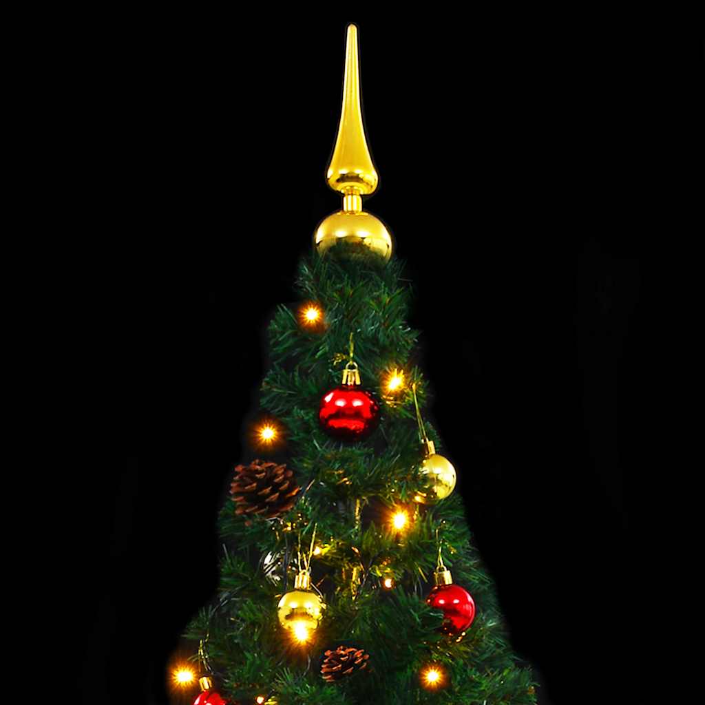 vidaXL Árbol de Navidad artificial con luces y bolas verde 150 cm