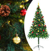 vidaXL Árbol de Navidad preiluminado con luces y bolas verde 180 cm