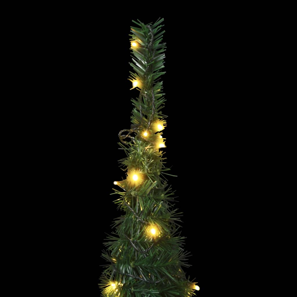 vidaXL Árbol de Navidad emergente preiluminado con luces verde 180 cm