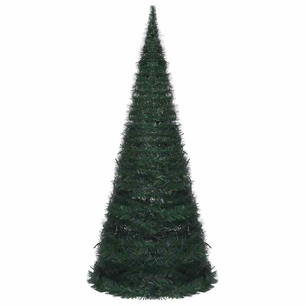 vidaXL Árbol de Navidad emergente preiluminado con luces verde 210 cm