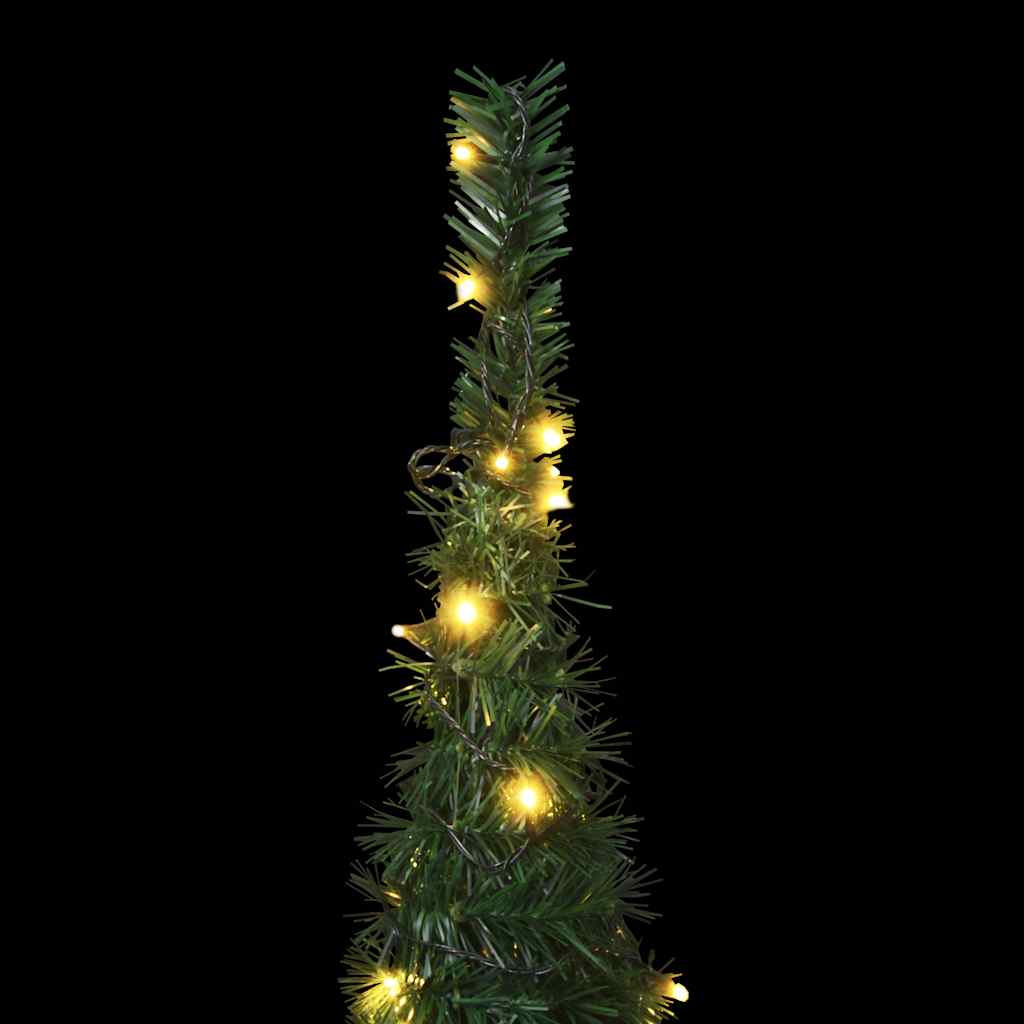 vidaXL Árbol de Navidad emergente preiluminado con luces verde 210 cm