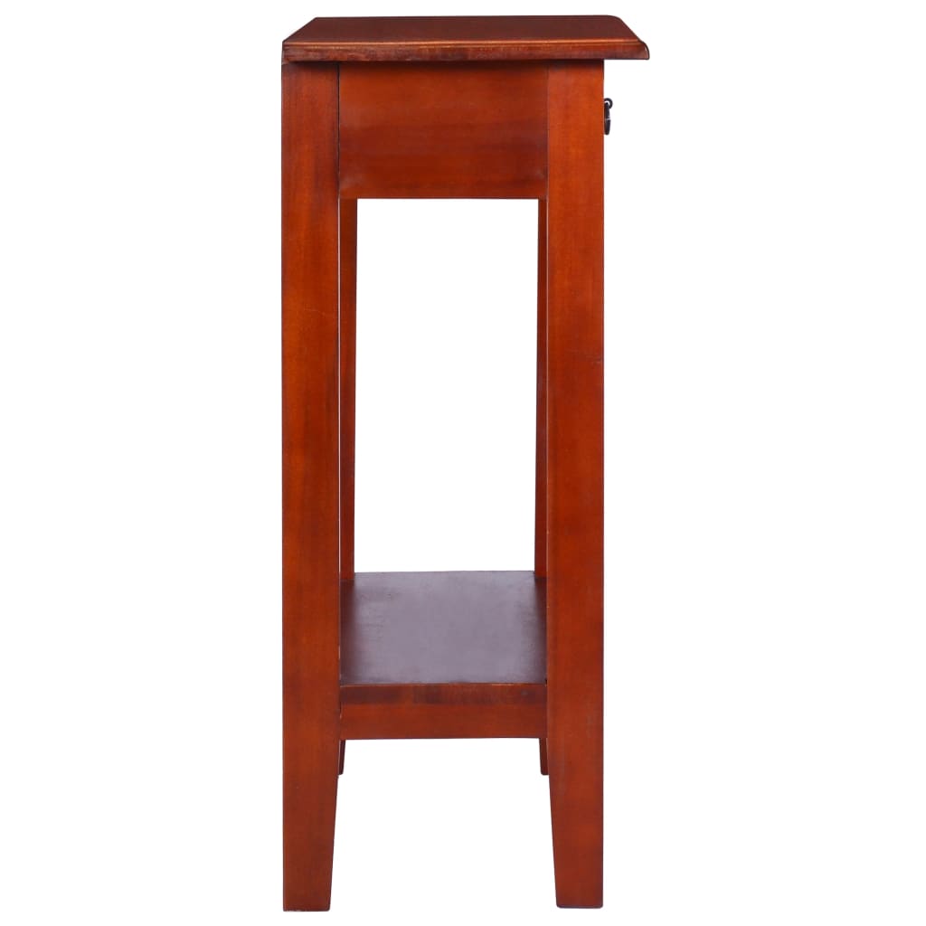 vidaXL Mesa consola clásica de madera maciza caoba marrón 60x30x75cm