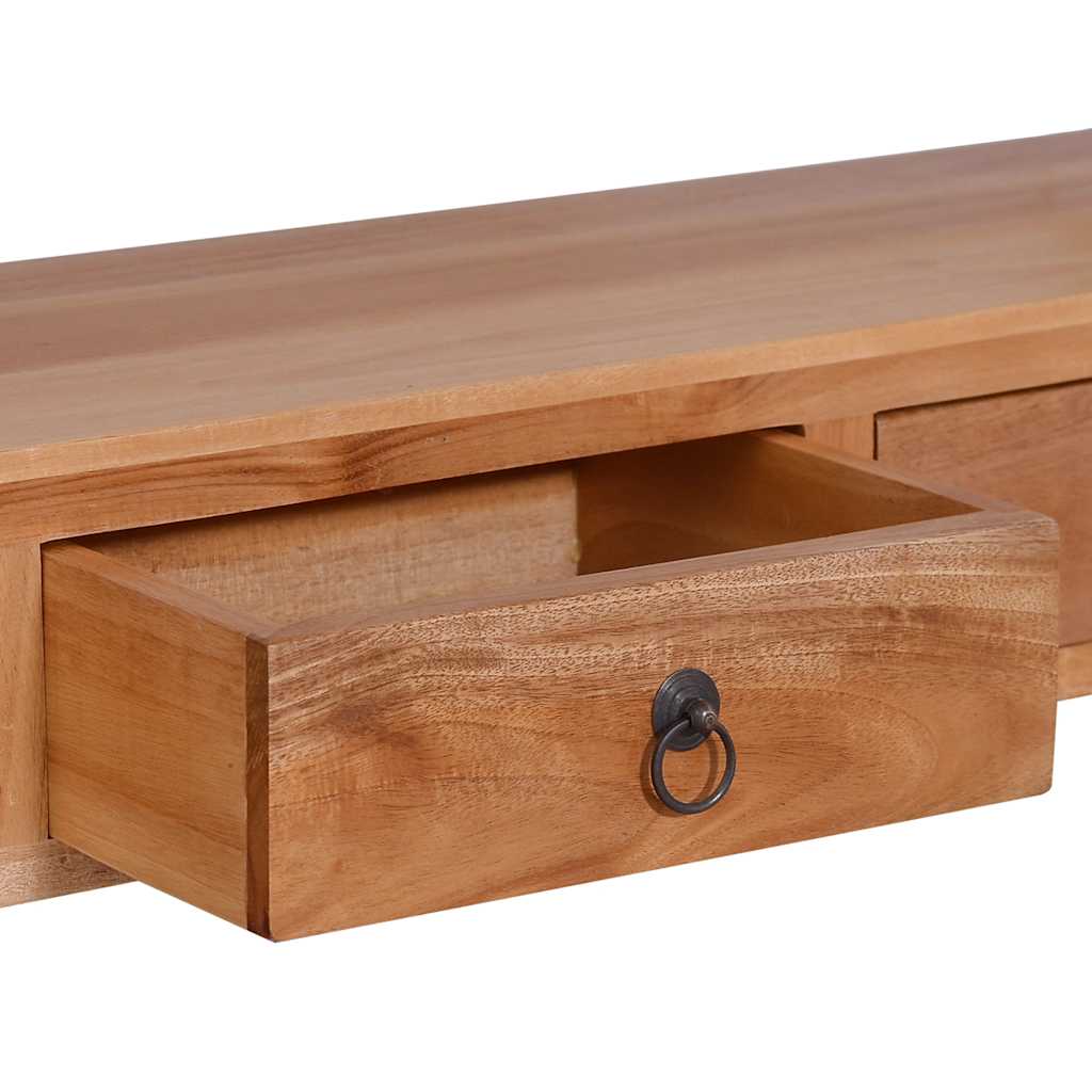 vidaXL Mesa consola de madera maciza de caoba 120x30x75 cm