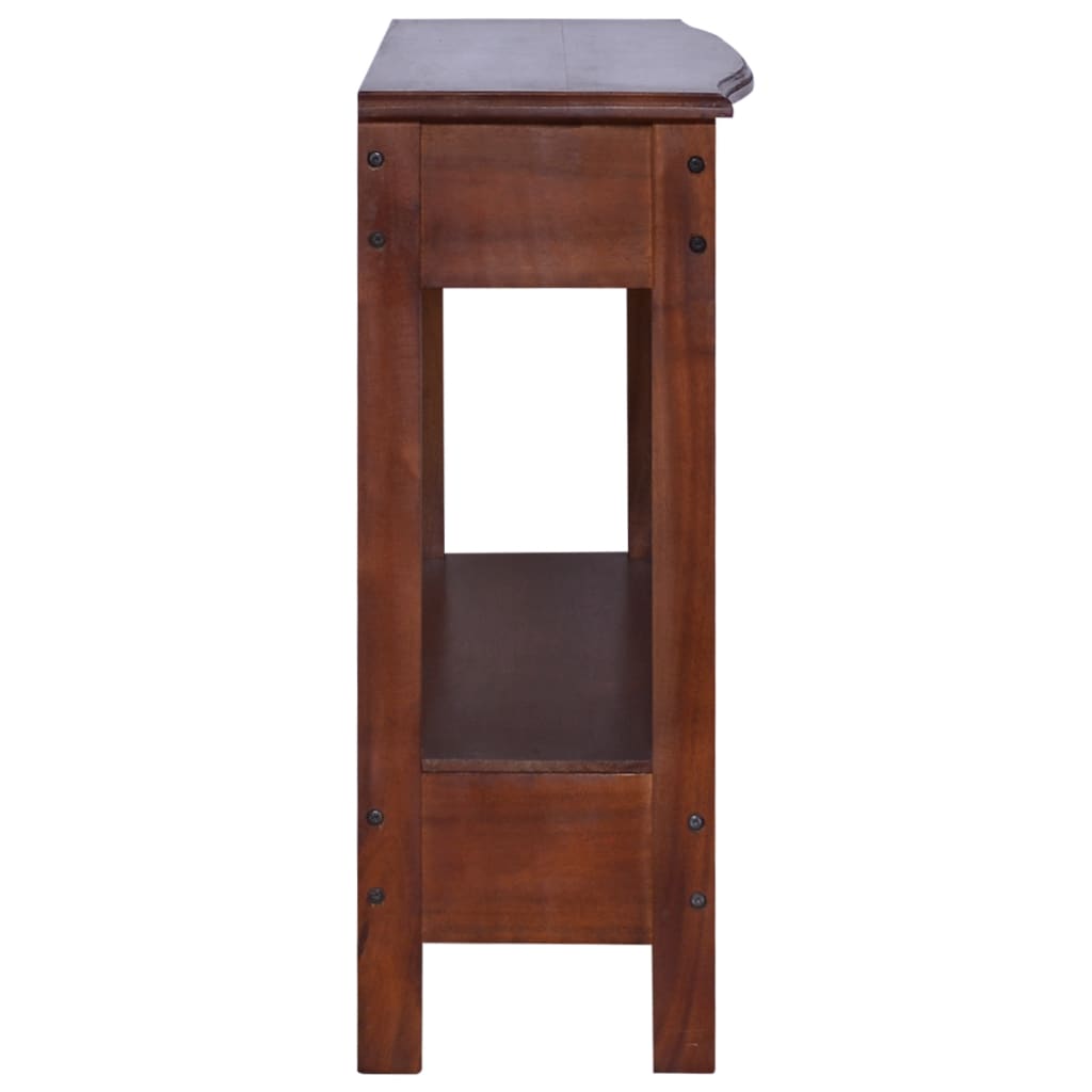 vidaXL Mesa consola clásica de madera maciza caoba marrón 120x30x75cm