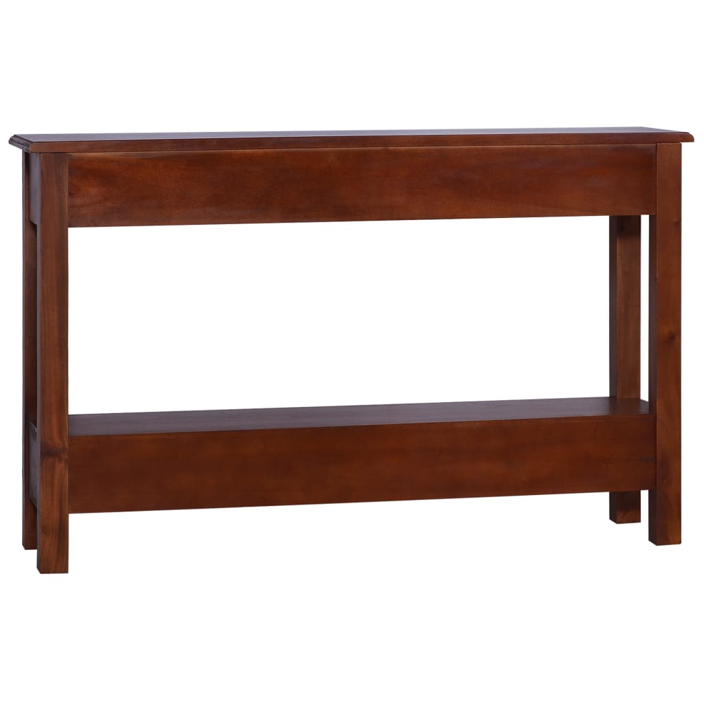 vidaXL Mesa consola clásica de madera maciza caoba marrón 120x30x75cm