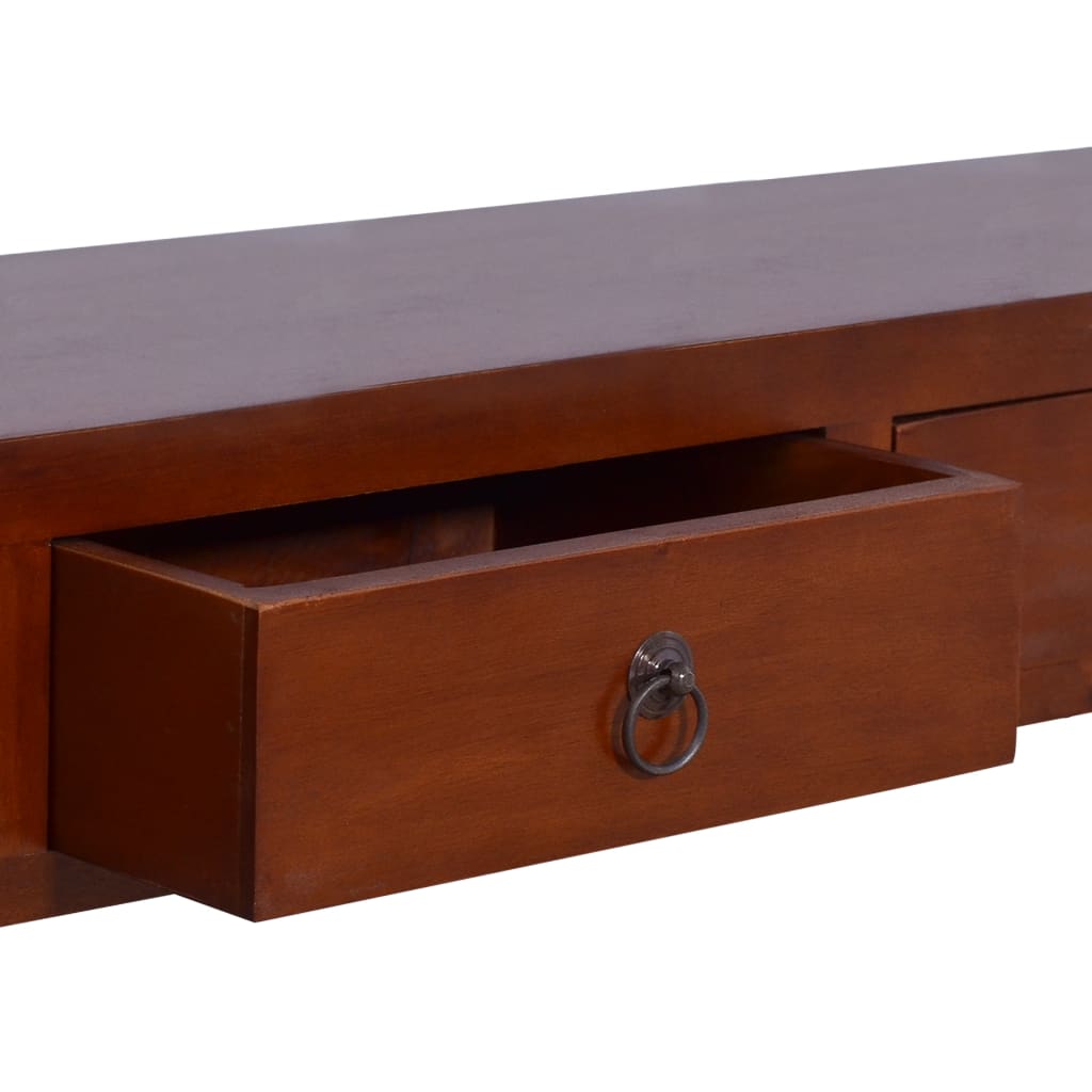 vidaXL Mesa consola clásica de madera maciza caoba marrón 120x30x75cm