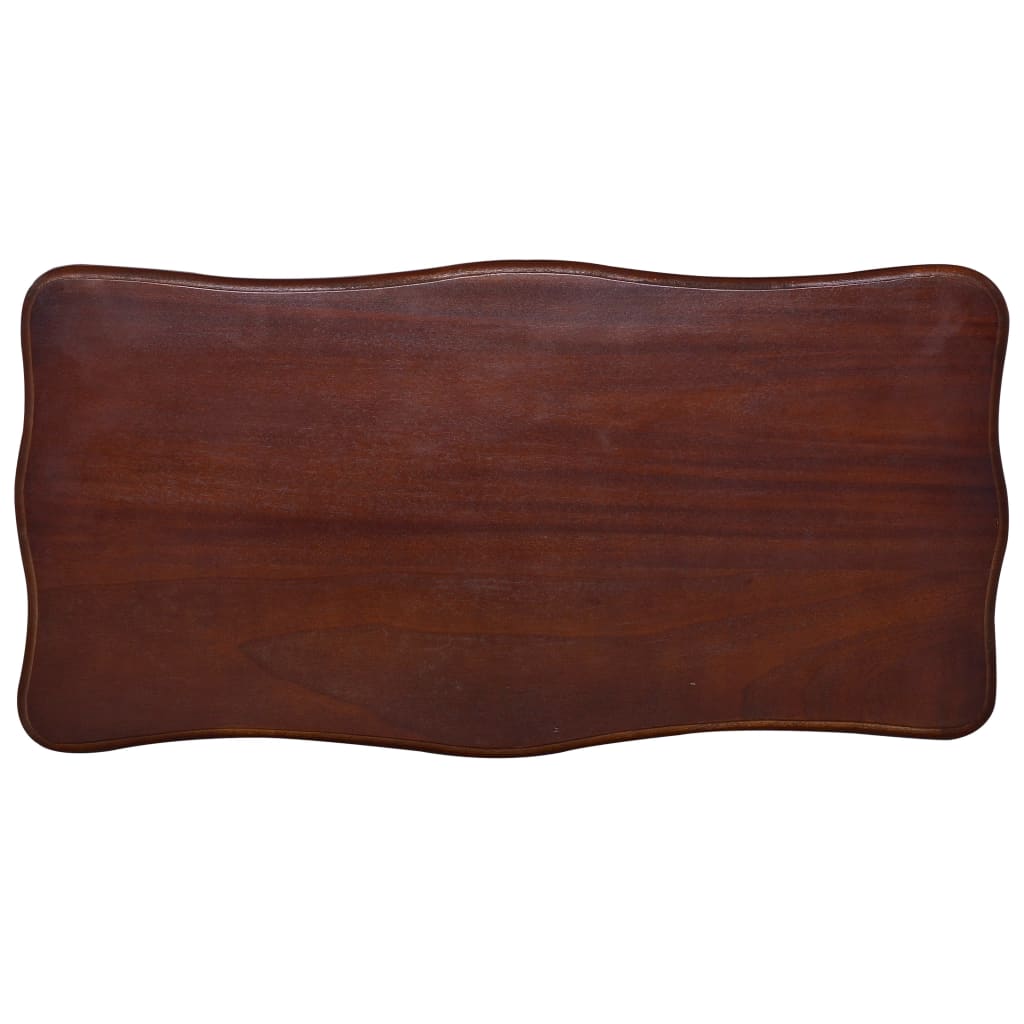 vidaXL Mesita de noche clásica madera maciza caoba marrón 60x30x60 cm