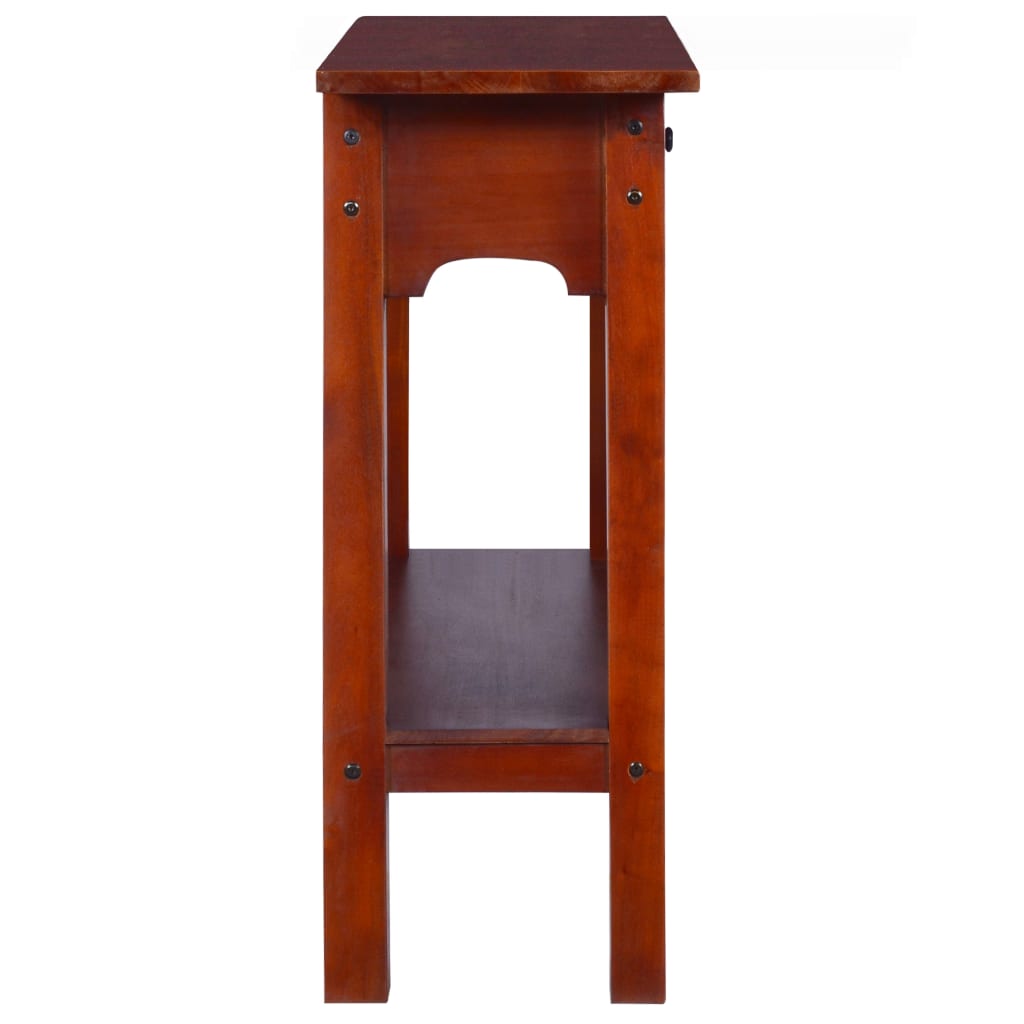 vidaXL Mesa consola clásica de madera maciza caoba marrón 90x30x75cm