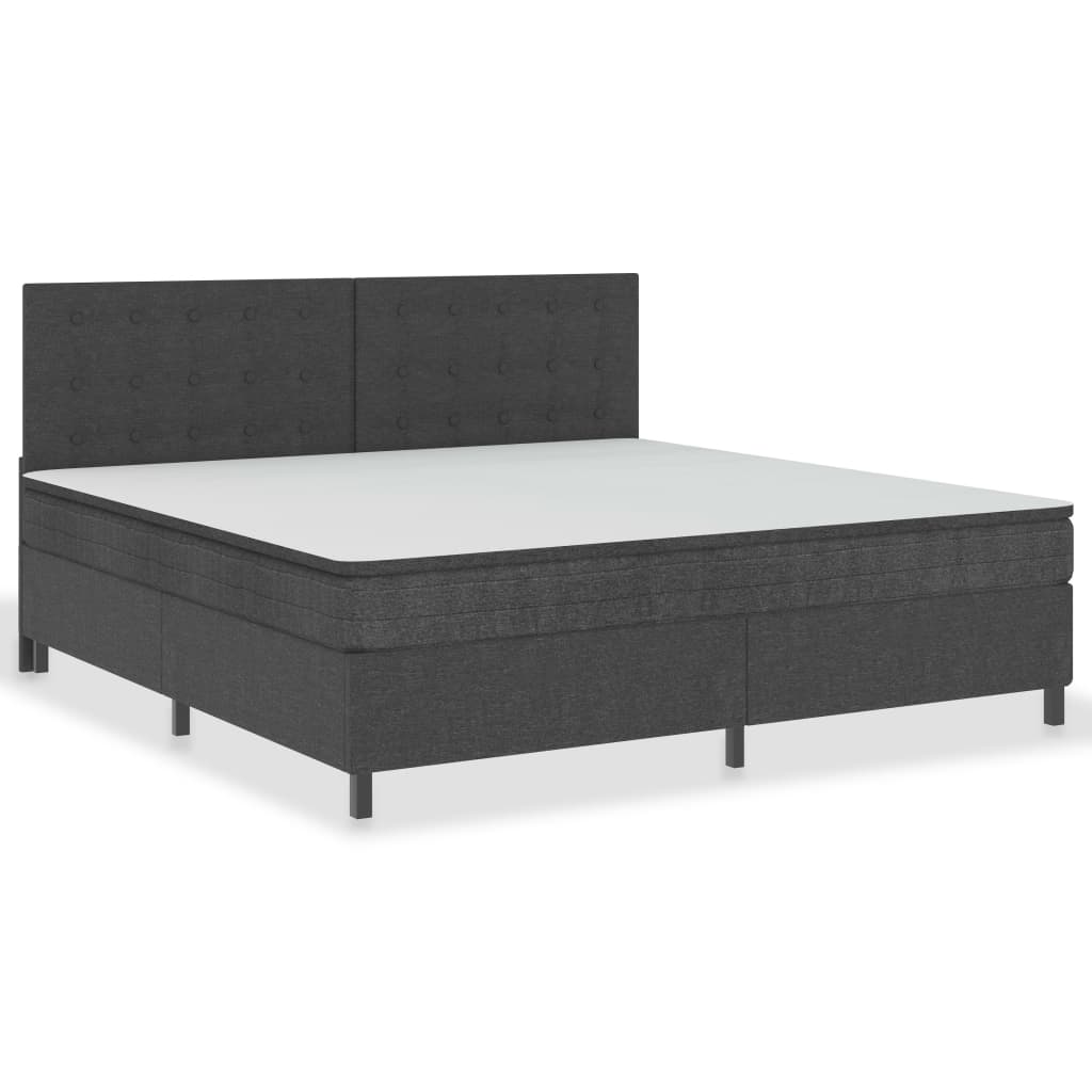 vidaXL Cama box spring tela gris oscuro 200x200 cm