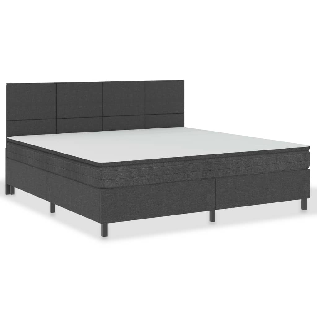 vidaXL Cama box spring tela gris oscuro 200x200 cm