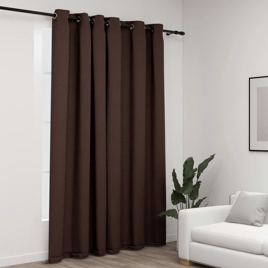 vidaXL Cortina opaca con ojales look de lino gris taupe 290x245 cm