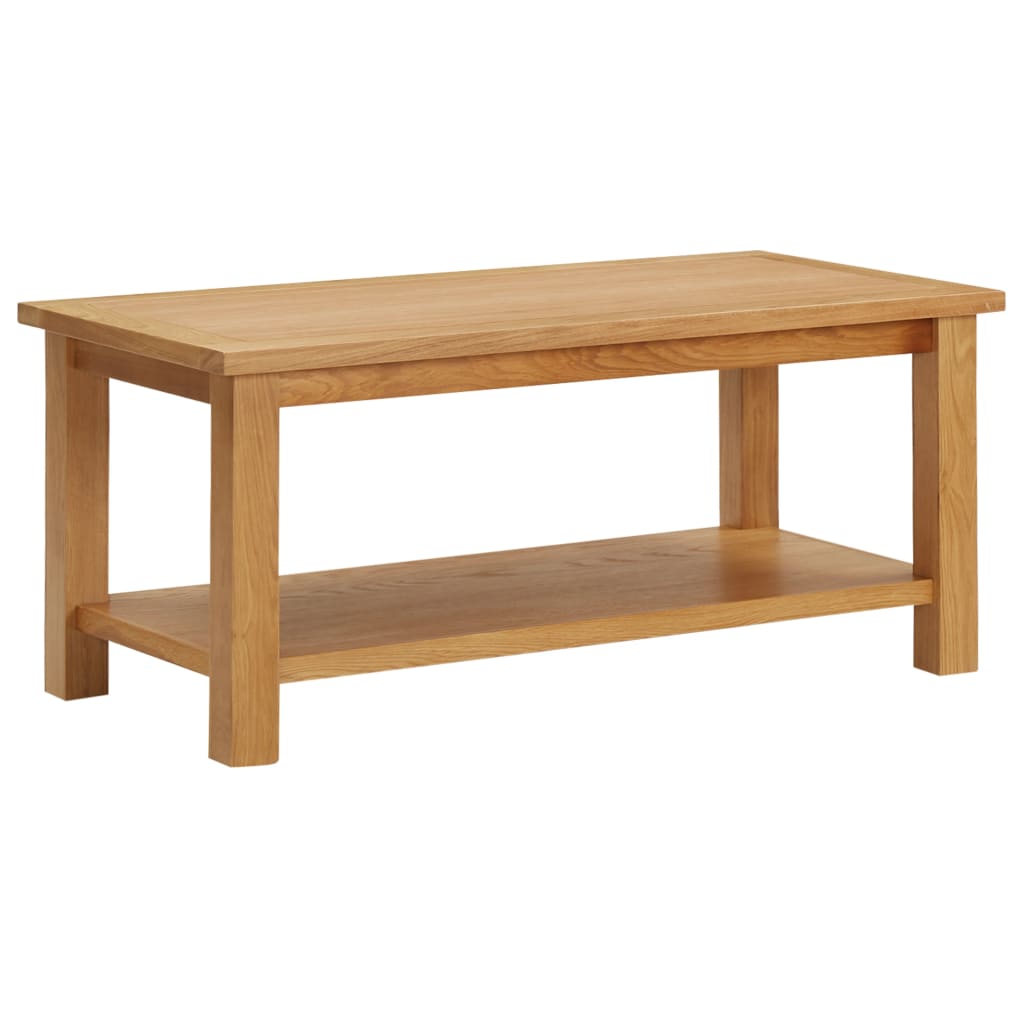 vidaXL Mesa de centro de madera maciza de roble 90x45x40cm