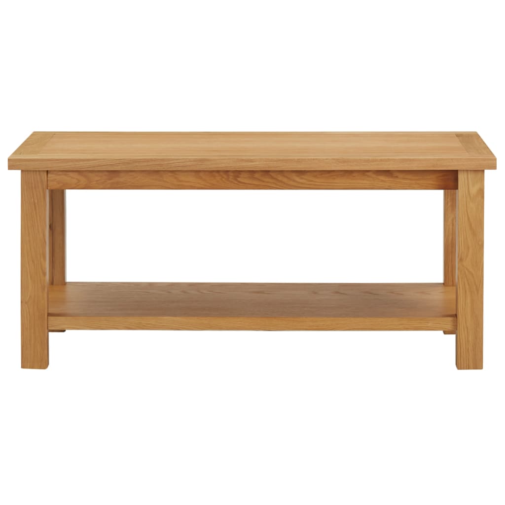 vidaXL Mesa de centro de madera maciza de roble 90x45x40cm