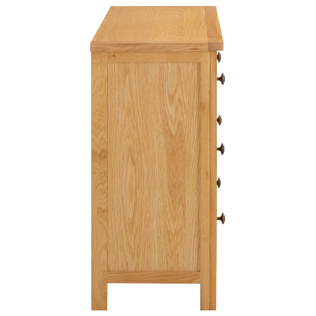 vidaXL Cajonera de madera de roble macizo 105x33,5x73 cm