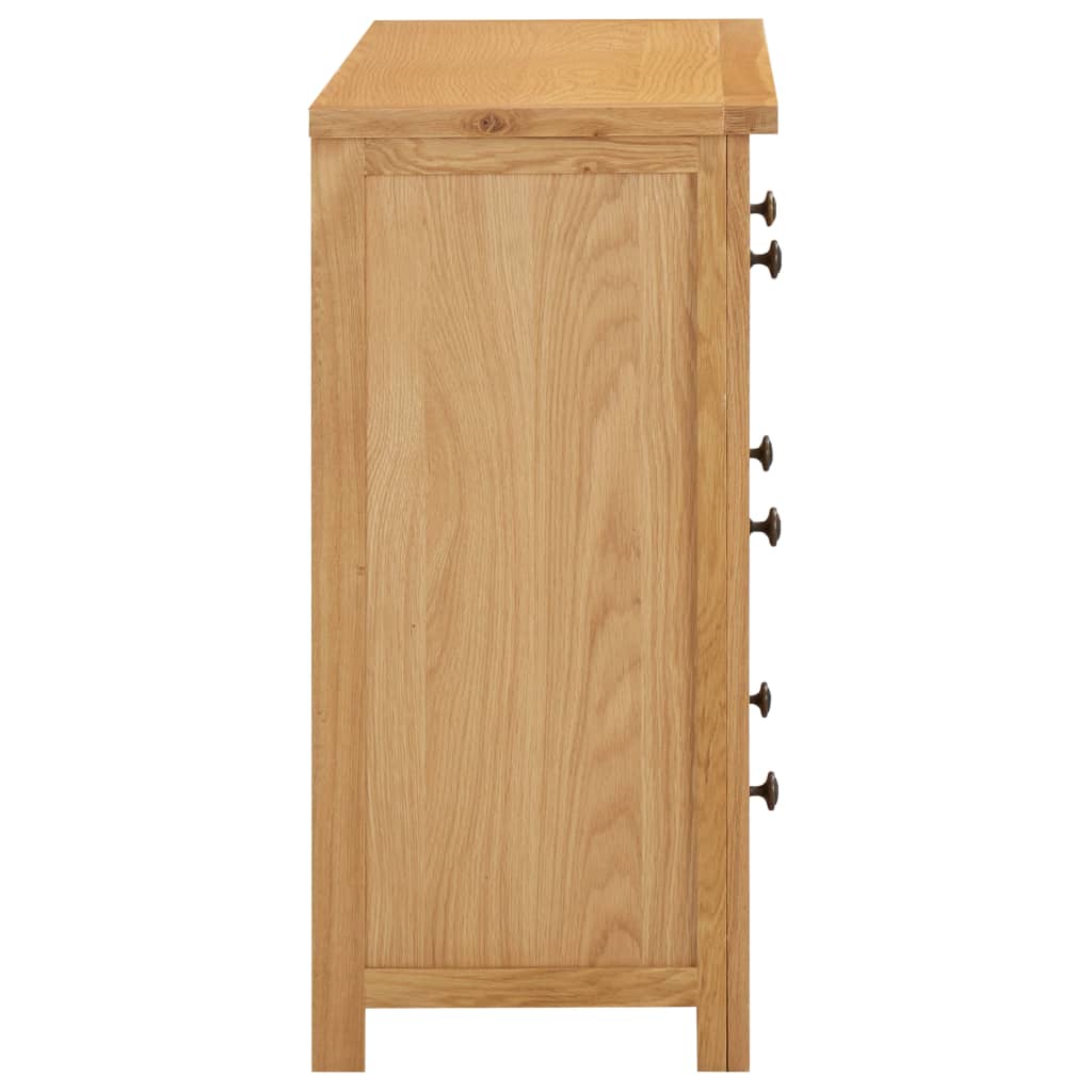 vidaXL Cajonera de madera de roble macizo 80x35x75 cm