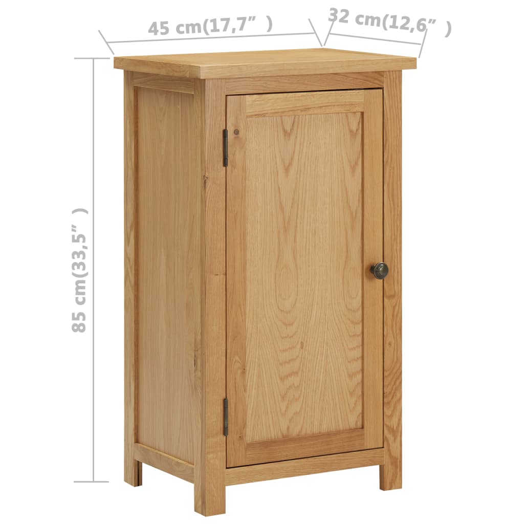 vidaXL Aparador de madera de roble maciza 45x32x85 cm