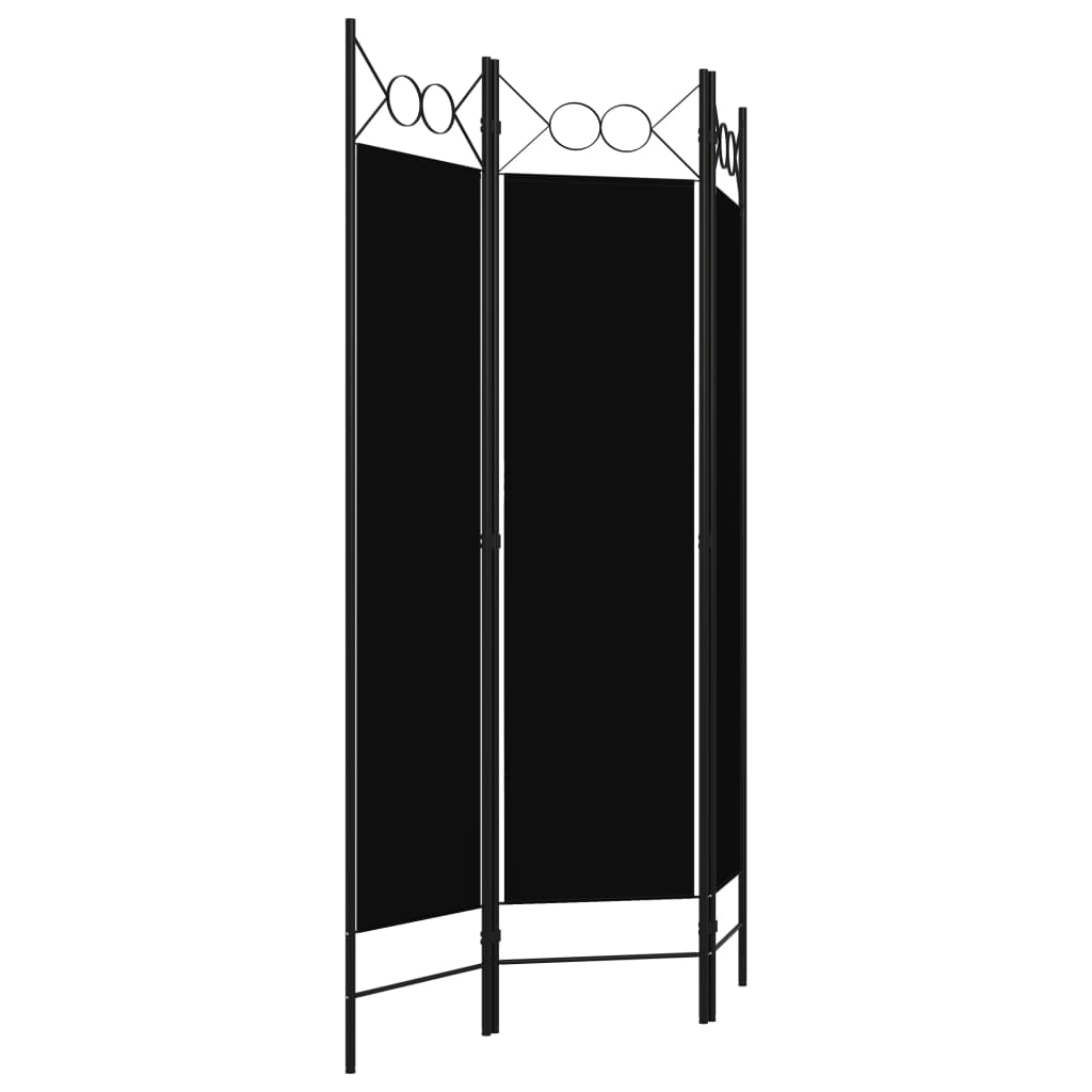 vidaXL Biombo divisor de 3 paneles negro 120x180 cm