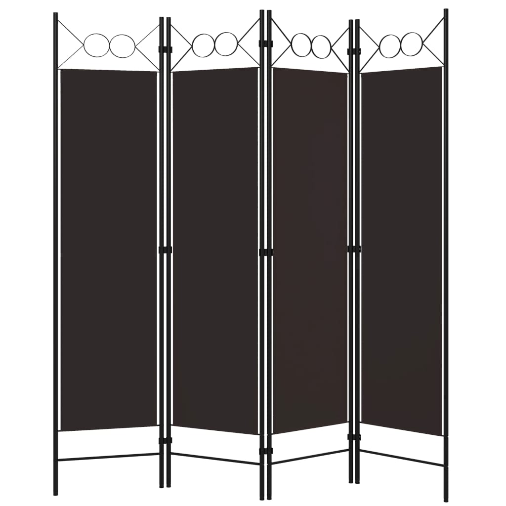 vidaXL Biombo divisor de 4 paneles marrón 160x180 cm