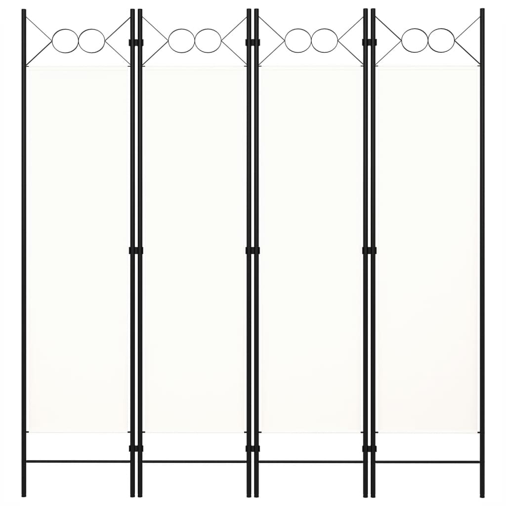 vidaXL Biombo divisor de 4 paneles blanco 160x180 cm