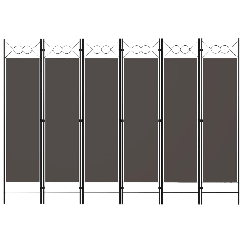 vidaXL Biombo divisor de 6 paneles gris antracita 240x180 cm