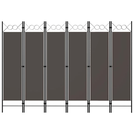 vidaXL Biombo divisor de 6 paneles gris antracita 240x180 cm