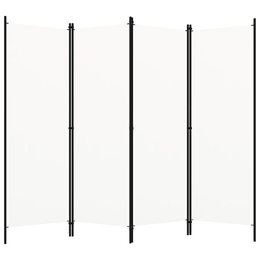 vidaXL Biombo divisor de 4 paneles blanco 200x180 cm