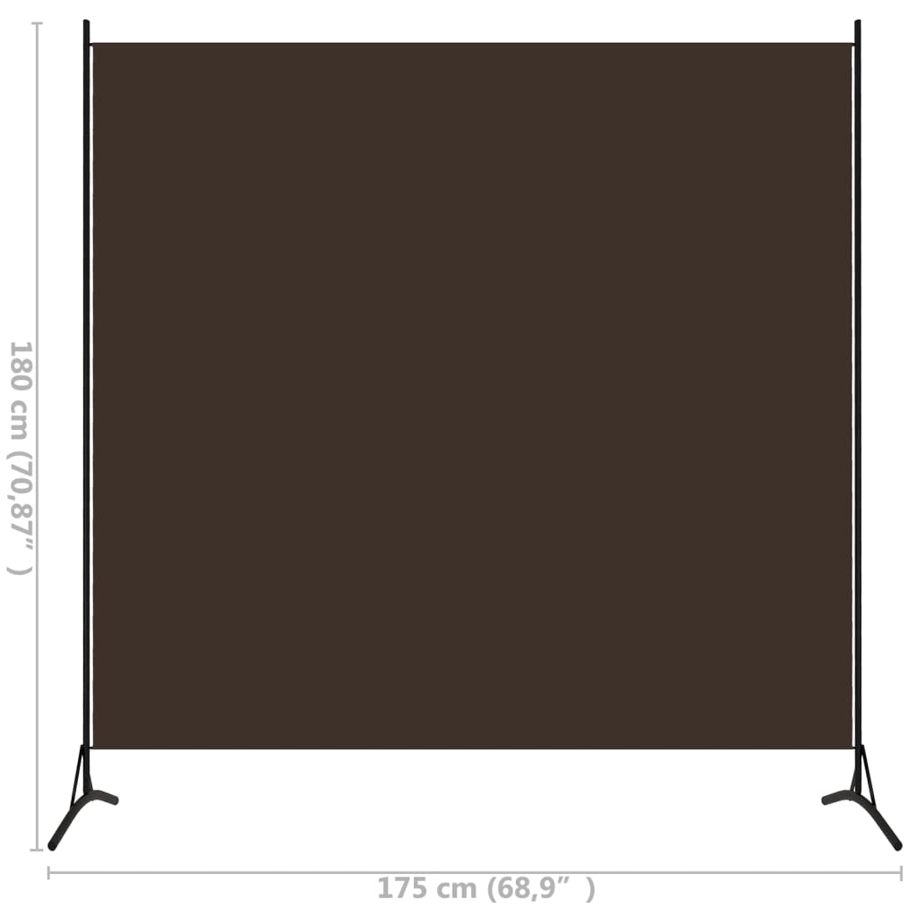 vidaXL Biombo divisor de 1 panel marrón 175x180 cm