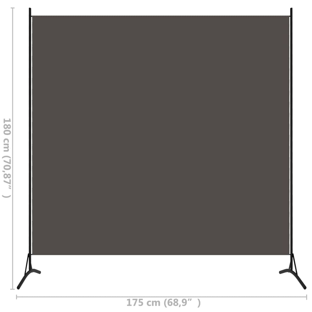 vidaXL Biombo divisor de 1 panel gris antracita 175x180 cm